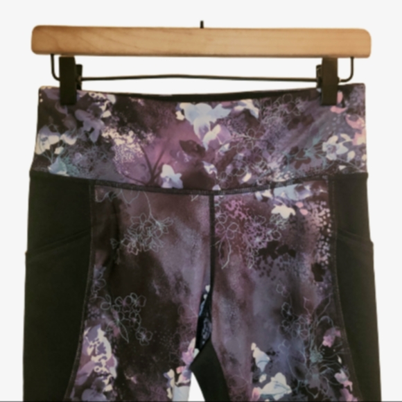 Ideology 7/8 Leggings Purple Floral Print S - Picture 4 of 14